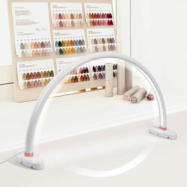 Imagem de BZJ Luminária De Mesa Em Formato Meia-Lua Com 20 Polegadas, Led, Vários Modos Cor E Brilho, Beleza, Cílios, Maquiagem, Tatuagem, Artesanato, Leitura, Spa, Salão Tecnologia