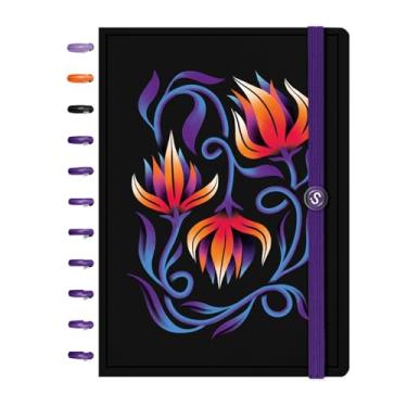 Imagem de Caderno de Disco ISCOOL Grande Flore(Ser) Encanto Preto