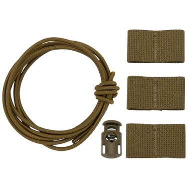Imagem de FINGERINSPIRE 1 conjunto Olive Tactical Flag Bungee Elastic Fastener Strap Shock Cord Retenção Nylon com plástico Outdoor Strap Retenção Molle Webbing Loop Cord Lock Secure Plate Carrier Attachment