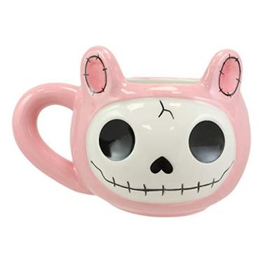 Imagem de Ebros Gift Furrybones Adorável Caneca de Cerâmica 400 ml Estatueta Colecionável Esqueleto Monstro Ossos Peludos Esqueletos Bebidas Utensílios para Servir (Coque O Coelho Rosa)
