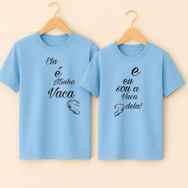 Imagem de Camiseta Algodão Amizade Estampa Ela é Minha Vaca Eu Sou A Vaca Dela A