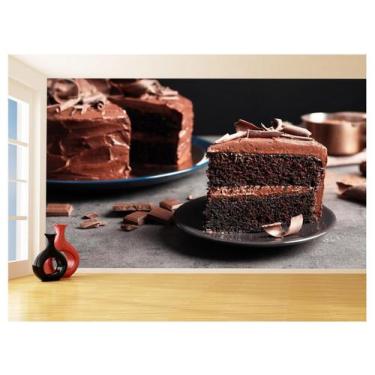 Imagem de Papel De Parede Alimentos Bolo Chocolate Fatia 3,5M Al389 - Você Decor