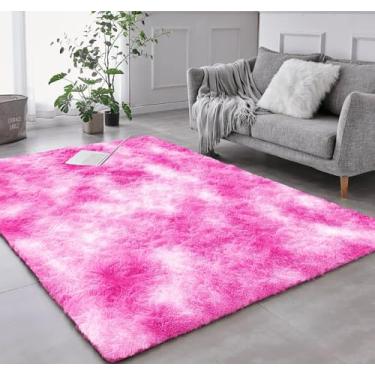 Imagem de Tapete Sala Felpudo Peludo Mesclado Rosa 100 X 120 Cm