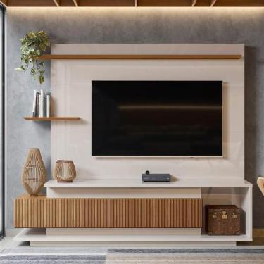 Imagem de Estante Home para TV até 65 Polegadas Com 2 Portas Efeito Ripado 3d - 