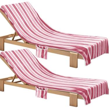 Imagem de Ruikyhom Capa de toalha para cadeira de espreguiçadeira, pacote com 2, toalhas de coral macias e absorventes de pele de bebê para piscina, praia, jardim, pátio, ao ar livre, 3 x secagem mais rápida e