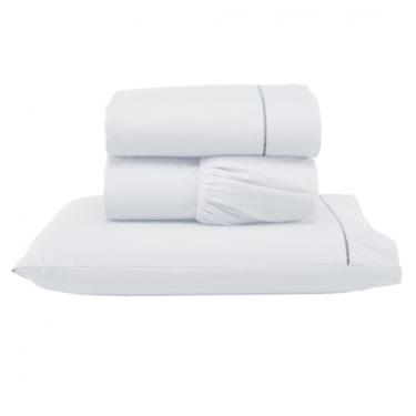 Imagem de jogo de lençol ponto palito casal queen 400 fios 3 peças - amora enxov