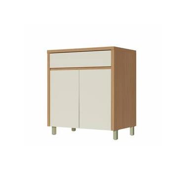 Imagem de Balcão Nesher Condessa com 2 Portas, 1 Gaveta e 1 Prateleira - 80cm de largura - Carvalho/Greige