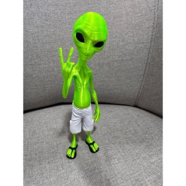 Imagem de Boneco Et Alienígena Extraterrestre Bermuda Chinelo 20cm - FLEX3D