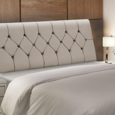 Imagem de Cabeceira Baú de Cama Box Madeira Estofada King Size Madri (Bege)