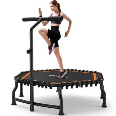 Imagem de ANCHEER Mini Trampolim para Adultos, 50'' Exercício Rebounder para Adultos 550 Lbs. Carga Máxima Rebounder Trampolim para Crianças E Adultos com Barra de Alça Ajustável de 3 Níveis