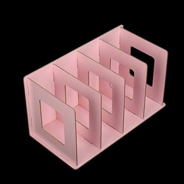 Imagem de aqxreight Livros de Estante de Estante de Desktop de Madeira DIY DIY Titular de Armazenamento DVD para Estudantes Crianças Adultos de Madeira Bookshelf Rack Books DVD Storage para Estudantes (Rosa