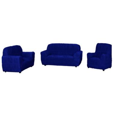 Imagem de Jogo Capa De Sofá Protetora 3,2 E 1 Lugares King Elasticada Malha Gel 