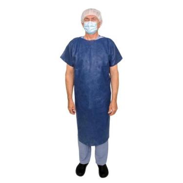Imagem de Avental Sem Manga Descartável Tecbond Azul 20g/m² Pacote 10, Azul