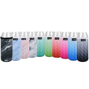 Imagem de Cosmos 10 Peças De Neoprene Macio 12 Oz Latas Finas Cooler Manga Fina Capa Isolante Cerveja Para Bebidas