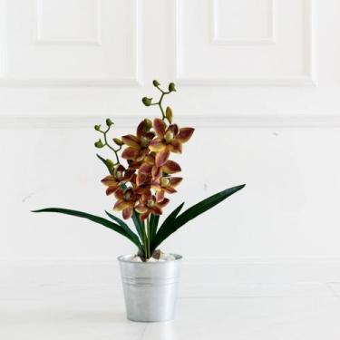 Imagem de 4 Flores de Orquídeas Artificiais - Ideal em Arranjos Florais e Decora