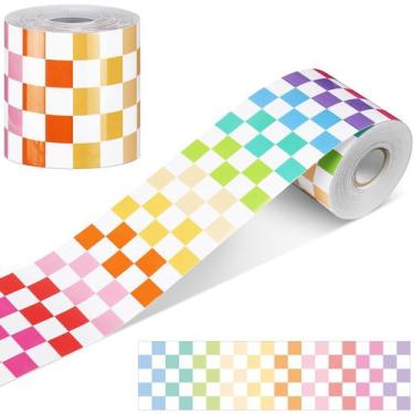 Imagem de Quadro de avisos Border Zonon Checkerboard 20m em cor pastel