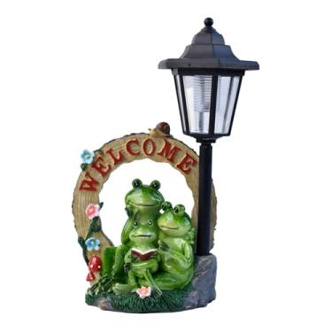 Imagem de WeiLaiKeQi Estátua de jardim com luz solar, decoração para áreas externas, lâmpada decorativa para paisagem, ornamento para gramado, pátio, quintal,