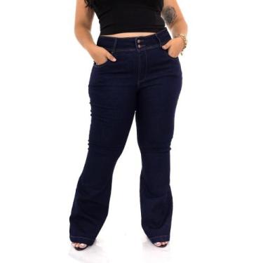 Imagem de Calça Jeans Feminina Básica Plus Size Levanta bumbum Mídi - The cove, 