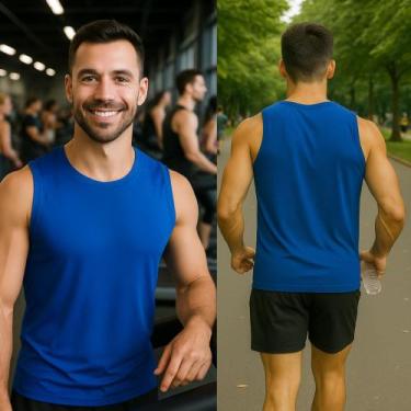 Imagem de Regata dray fit masculina lisa Básica Conforto e Estilo Fitness Super 