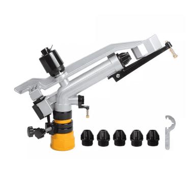 Imagem de Aspersor de Jardim Ajustável 360 Graus, Irrigador para Gramado com Bicos Múltiplos, Base Laranja