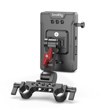 Imagem de SmallRig Placa adaptadora de bateria com suporte em V, divisor de fonte de alimentação com grampo de haste de 15 mm e braço ajustável, para Sony para câmeras DSLR Canon/filmadoras - 3499