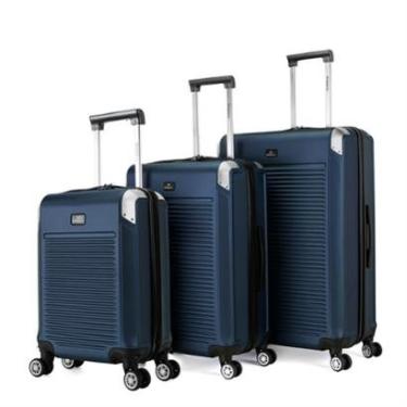 Imagem de Kit 3 Malas De Viagem Tsa Bordo Azul Moderna Rodinha 360 Original Primícia-Unissex