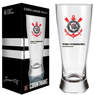 Imagem de Copo Lager Corinthians Licenciado Chopes Cervejas Vidro 300ml Nadir