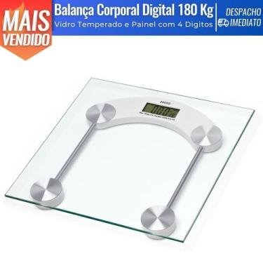 Imagem de Balança Corporal c/ Display Digital Até 180 kg Tampa de Vidro Temperad
