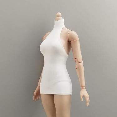 Imagem de ATSTORYTIDE 1/6 Ratio of Women's Clothing，High Neck Dress, Backless Dress, Sexy Ultra Short Dress (White)