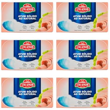 Imagem de Atum em Lata Sólido Light Ramirez em Água ao Natural 120g Dieta - Rico em Ômega 3 - Importado de Portugal - Tampa Abre Fácil - 6Un.