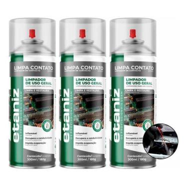 Imagem de Kit 3 Limpa Contato Limpador Recupera Eletronico Pc 300ml - Chesiquimi