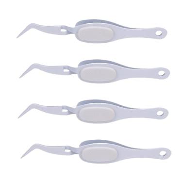 Imagem de GLOGLOW 4pcs Tweezers Artesanais Curvos, Design Amigável Ao Usuário, Design Inovador de Aderência Reversa, Operação Precisa e Limpa, Construção Robusta, Armazenamento Conveniente,