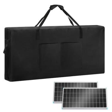 Imagem de Loenel Bolsa de armazenamento de painel solar, estojo de transporte de painel solar para painéis solares de 100 W, 200 W, 400 W, capa protetora portátil à prova d'água - preta - 127 cm C x 13 cm L x
