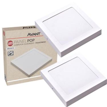 Imagem de 2 Painel Plafon Led Sobrepor 24w Quadrado Branco Frio Bivolt Casa Teto