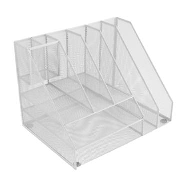 Imagem de YsXoWiui Organizador de arquivos de mesa, porta-arquivos vertical, resistente, com gaveta, porta-documentos, porta-arquivos para sala de aula, escritório e, Style C