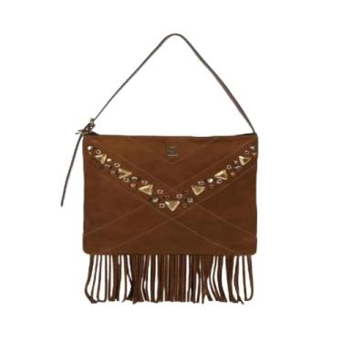 Imagem de Bolsa Schutz Mally Tiracolo Pequena Franjas Marrom