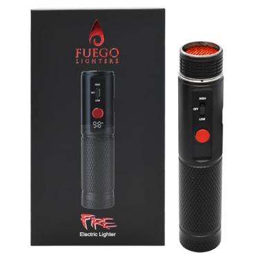 Imagem de Kit de isqueiro elétrico Fuego Fire – Isqueiro de bobina USB-C recarregável à prova de vento com interruptor liga/desliga e alimentação dupla, 2 bobinas de aquecimento + ferramenta de coleta de cereja
