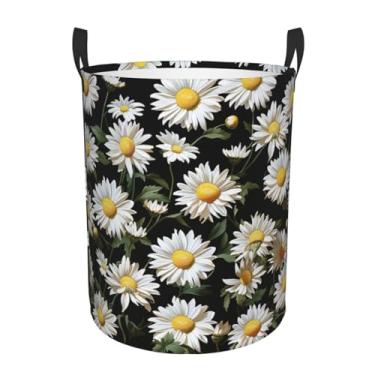 Imagem de Margarida cesto de roupa suja dobrável à prova d'água cesto de armazenamento de roupas com alças pano oxford organizador de brinquedos cesta para banheiro, lavanderia, quarto, pequeno
