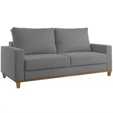 Imagem de Sofá Felicia em Linho 2 Lugares Com Almofadas Soltas 180cm Viero Cor Cinza
