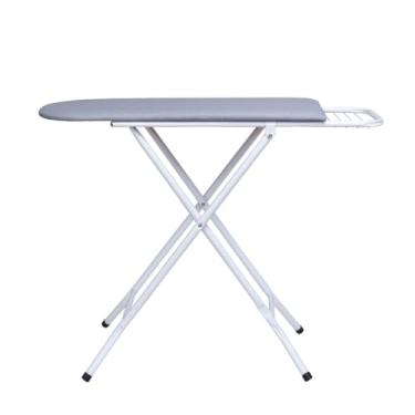 Imagem de Mesa Tabua de Passar Roupa Passadeira 3 Andares Técido Térmico Dobravel Extra Forte Com Porta Ferro(Branco)