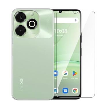 Imagem de WDMYLFTW Capa para Umidigi G9X + película protetora de tela de vidro temperado - Capa protetora de TPU (transparente) de silicone transparente e flexível à prova de choque (transparente)