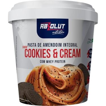 Imagem de Absolut Nutrition, Pasta de amendoín gourmet, adoçado com stévia, Sabor cookies and cream, 500 gramas