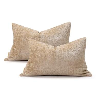 Imagem de Ailuteie Conjunto de 2 capas de almofada 50 x 30 cm - Capas de almofada decorativas de cor sólida para sofá, cama - fronhas inspiradas em corantes naturais com zíper oculto