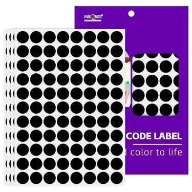 Imagem de PARLAIM Etiquetas adesivas de ponto de código de cor de 9,5 cm, adesivos de círculo preto, etiqueta de pontos redondos para marcação de escritório em casa, organização, 1320 peças (preta)