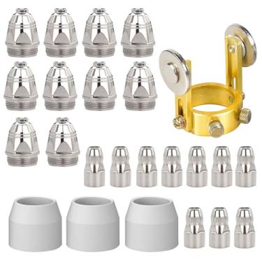 Imagem de Eagles P-80 Consumíveis de tocha de corte de plasma, 24 peças de pontas de bocal de tocha de corte de 1,5 mm, kits de eletrodo, para cortador de plasma BTC800DP