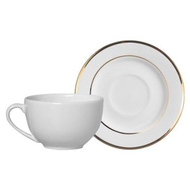 Imagem de Xícaras De Chá Com Pires Relevo Ouro 200ml- Alleanza