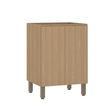 Imagem de Balcão De Cozinha 60cm 2 Portas Sem Tampo Slim Luciane Móvei Freijó/freijó