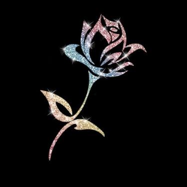 Imagem de Decalque de carro com flor de rosa brilhante autoadesivo PVC brilhante adesivo para carros, caminhões, motocicletas, capa de porta multidecoração adesivo (colorido)