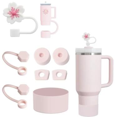 Imagem de Conjunto de Acessórios para Copo Stanley, Stanley Cup Accessories, Acessórios de 9 peças para Stanley Cup (Rosa - opção 2)