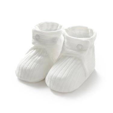 Imagem de Neiwech Botas de bebê recém-nascido ajustável de algodão orgânico para primeira caminhada, botas quentes e macias para bebês meninos e meninas, Branco, 0-3 Months Infant